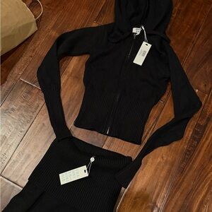 Frankie’s bikinis black knit set